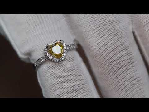 Load and play video in Gallery viewer, Yellow Moissanite Heart Diamond Ring
