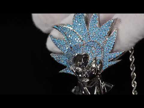 Load and play video in Gallery viewer, Iced Out Goku Pendant
