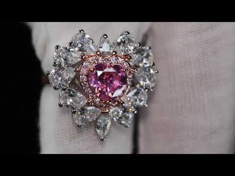 Load and play video in Gallery viewer, Pink Diamond Heart Ring
