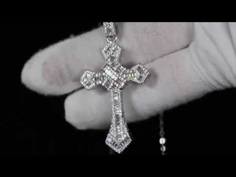 Mens iced out cross