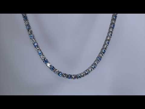 Load and play video in Gallery viewer, Blue Moissanite Diamond Tennis Chain
