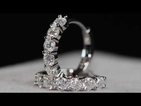 Load and play video in Gallery viewer, Mens Moissanite Diamond Hoop Earrings
