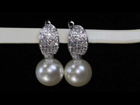 Load and play video in Gallery viewer, Diamond Pearl 
Earrings
