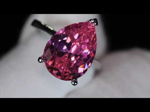 Load and play video in Gallery viewer, Pink Pear Cut Diamond Ring
