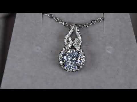 Womens Silver Diamond Pendant