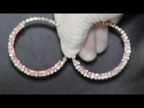 Load and play video in Gallery viewer, big pink diamond hoop earrings
