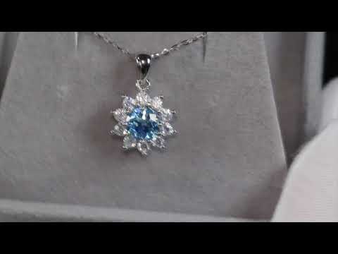 Blue Moissanite Pendant