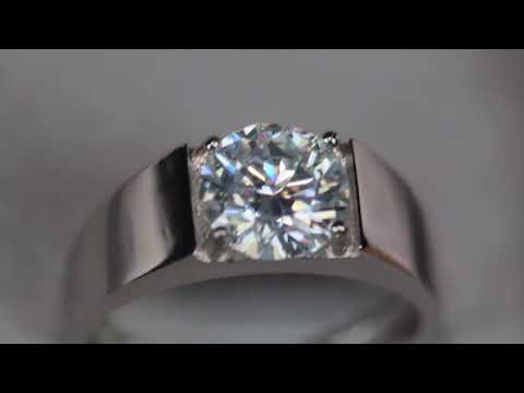 Mens Moissanite Diamond Wedding Ring