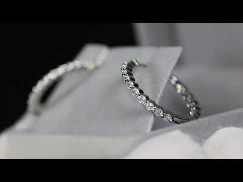 Womens Big Diamond Hoop Earrings