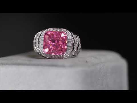 Mens Pink Diamond Ring