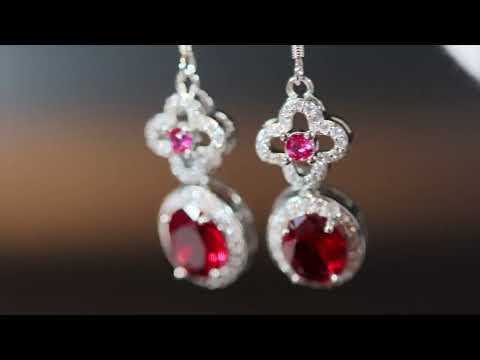 Load and play video in Gallery viewer, red diamond earrings
