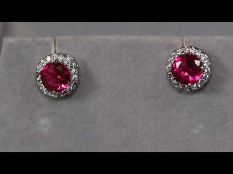 Load and play video in Gallery viewer, Womens Red Diamond Ear Studs
