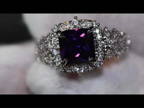 Womens Purple diamond ring