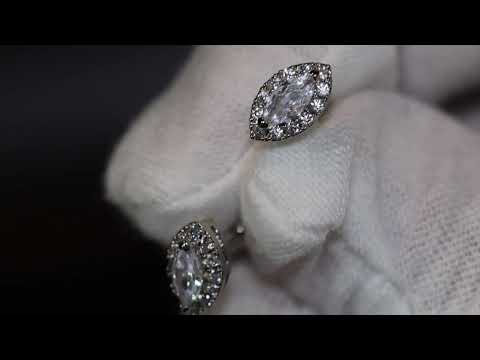 Load and play video in Gallery viewer, marquise diamond ear studs
