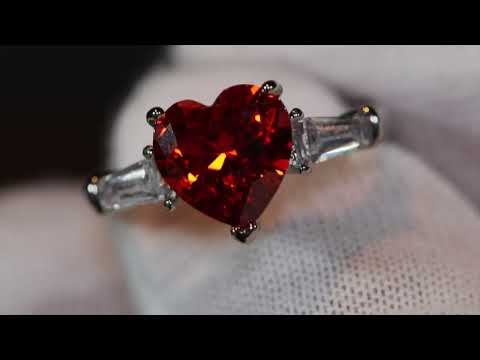 Load and play video in Gallery viewer, red diamond heart ring
