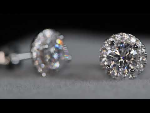 Load and play video in Gallery viewer, MOISSANITE DIAMOND EAR STUDS
