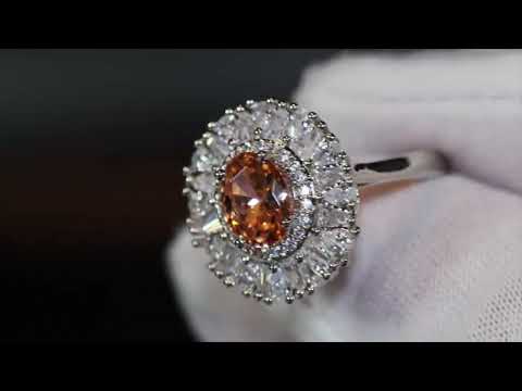 Load and play video in Gallery viewer, Champagne Diamond Engagement Ring
