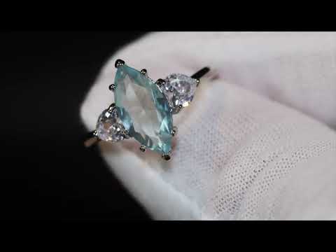 Aquamarine with Diamond Ring