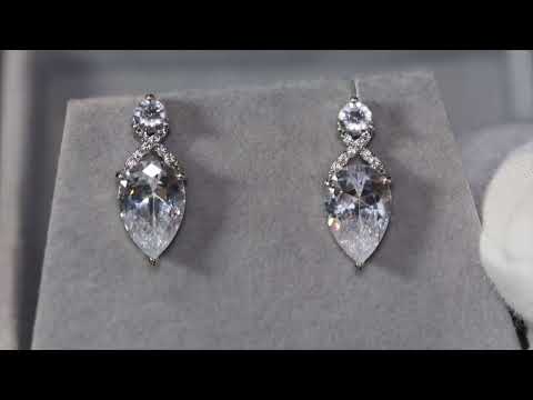 Pear cut diamond ear studs