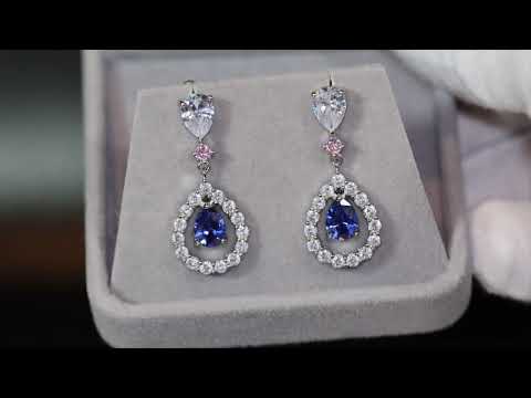 Sapphire blue diamond earrings