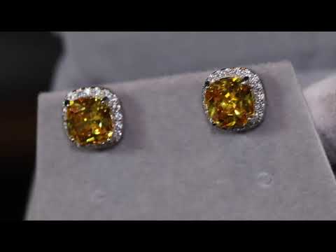 yellow diamond ear studs