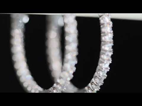 Womens Moissanite Diamond Hoop Earrings | Big Moissanite Hoop Earrings