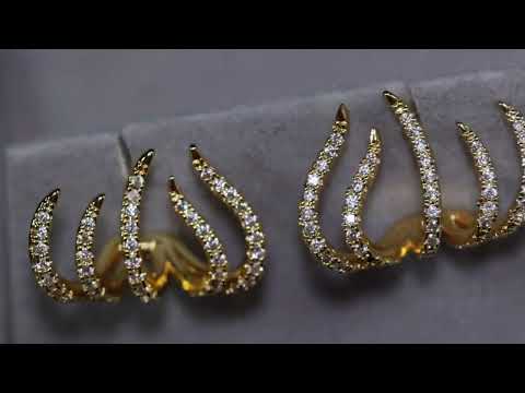 gold diamond cuff earrings