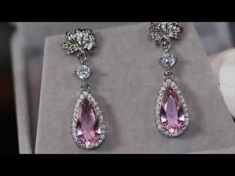 pink teardrop diamond earrings