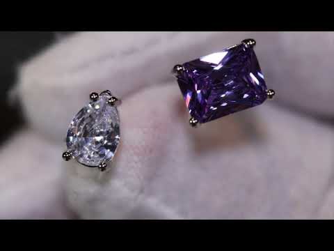 Purple diamond engagement ring