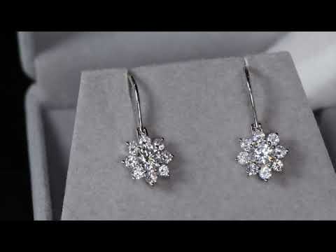 Womens Snowflake Diamond Earrings