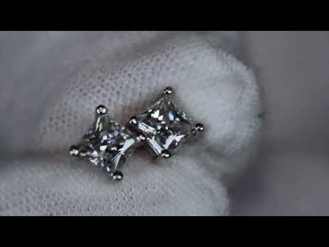 Load and play video in Gallery viewer, Moissanite Diamond Ear Studs
