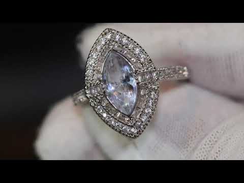 Load and play video in Gallery viewer, Womens diamond Marquise ring
