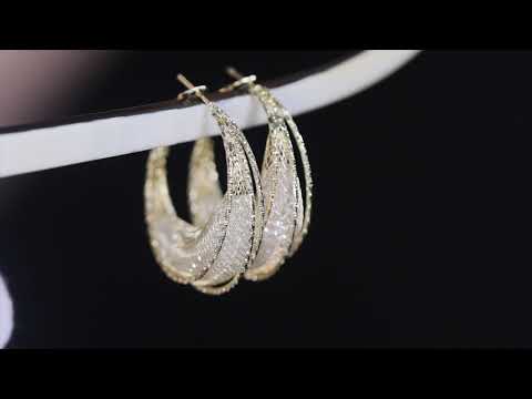 Big Gold Diamond Hoop Earrings
