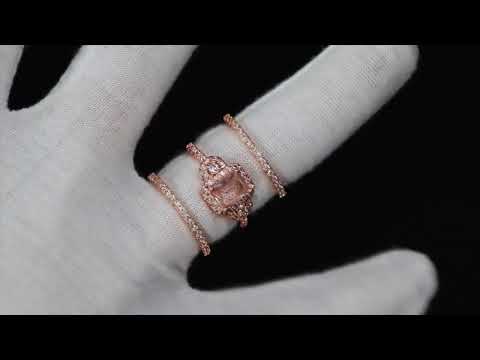 Load and play video in Gallery viewer, Rose Gold Wedding Ring Set
