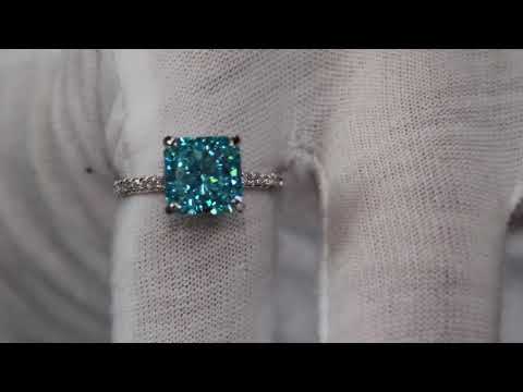 Blue Diamond Engagement Ring