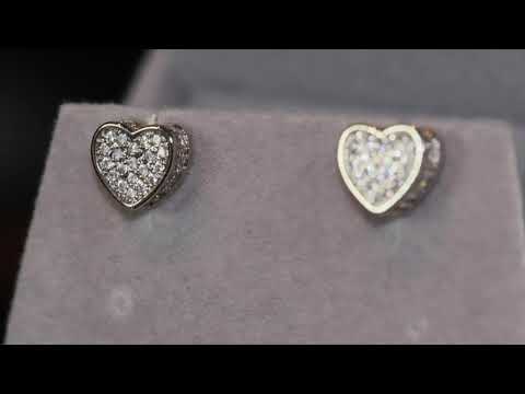 Diamond Heart Ear Studs