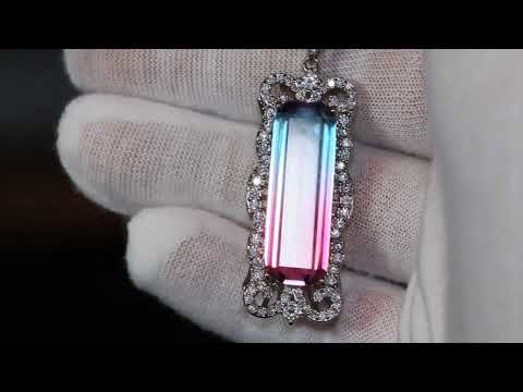 pink and blue diamond pendant