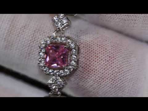 Load and play video in Gallery viewer, pink diamond bracelet
