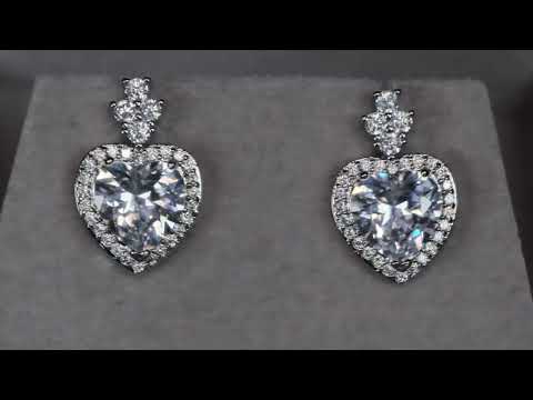 diamond heart ear studs