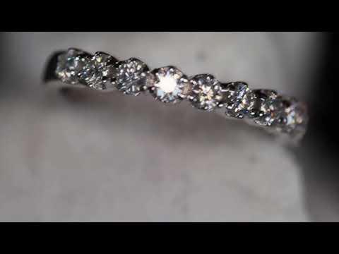 Load and play video in Gallery viewer, Womens Moissanite Ring | Moissanite Diamond Wedding Band
