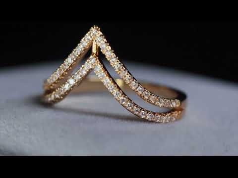 Gold Wishbone Diamond Ring