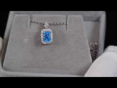 Blue Moissanite Pendant