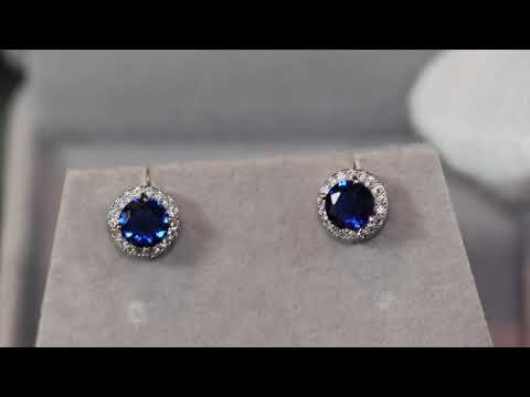 sapphire blue ear studs