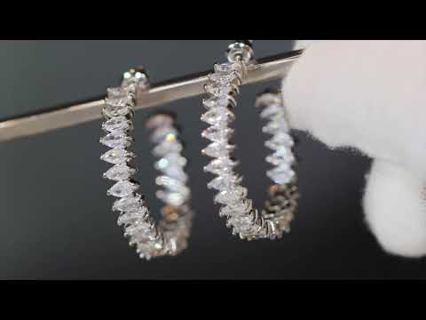 Big diamond hoop earrings