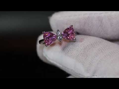 Pink ribbon diamond ring