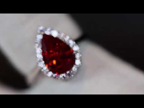 Load and play video in Gallery viewer, red diamond teardrop ring
