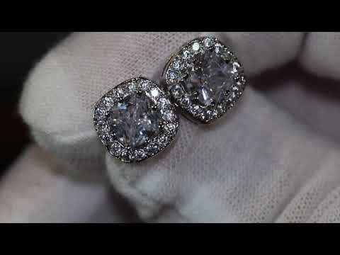 Load and play video in Gallery viewer, Halo Diamond Ear Studs
