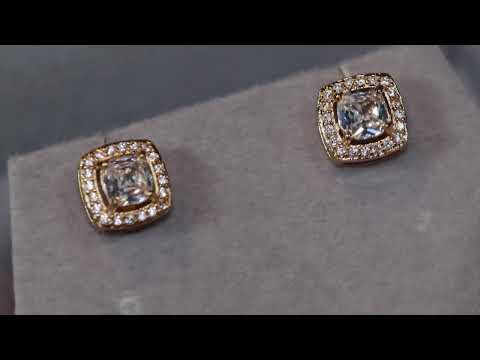 Gold diamond ear studs