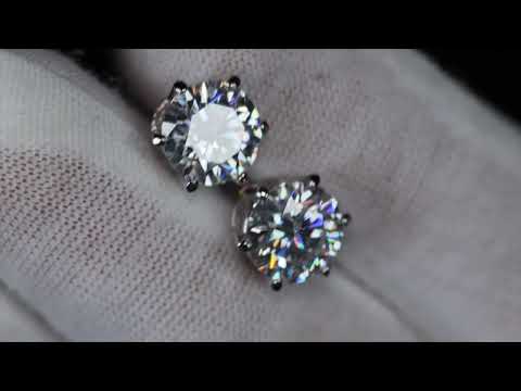 Load and play video in Gallery viewer, MOISSANITE DIAMOND EAR STUDS
