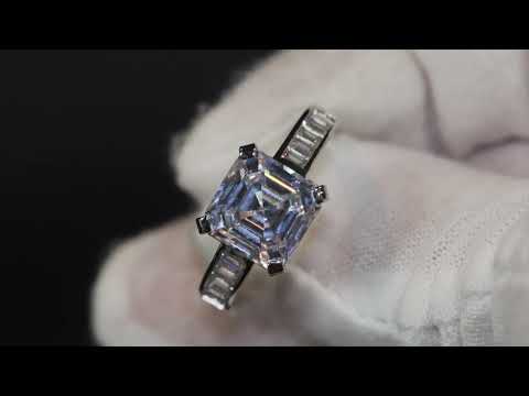 Womens asscher diamond ring